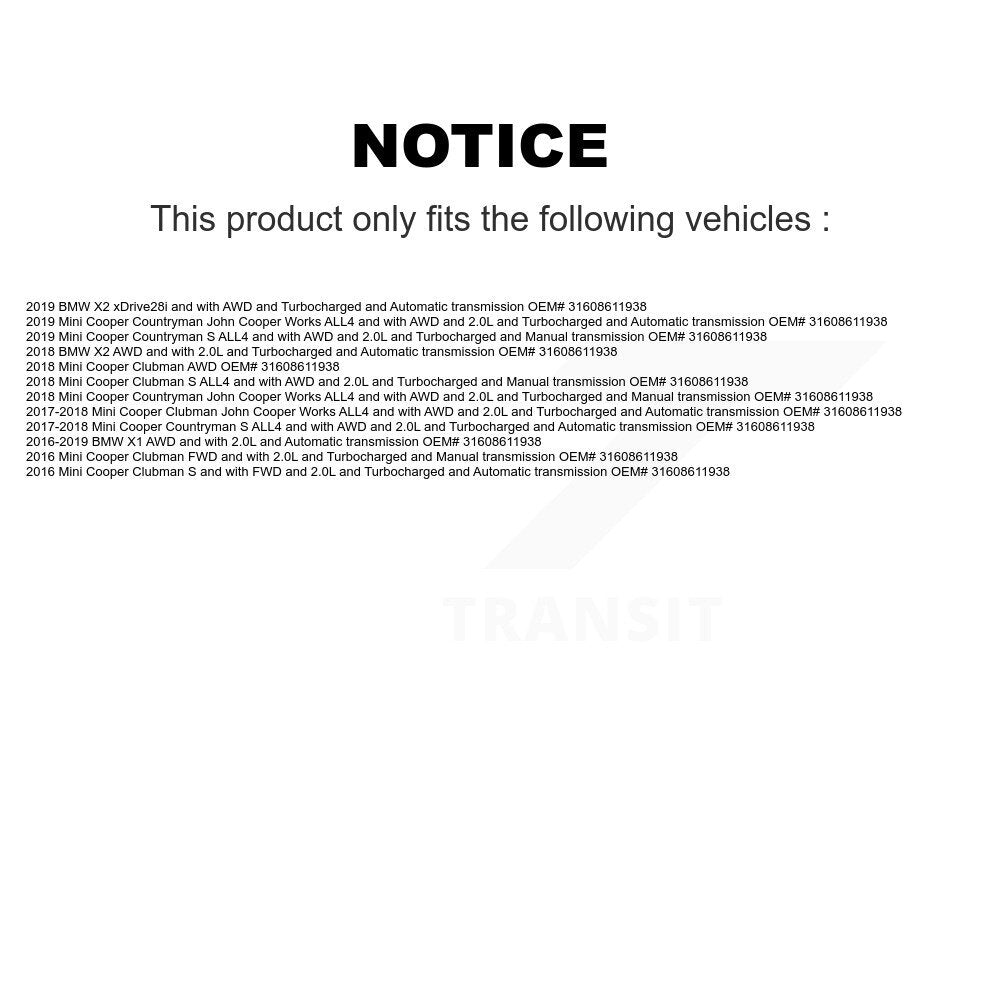 Front Right CV Axle Shaft NCV-BM49011 For BMW X1 Mini Cooper Countryman X2 Clubman OEM# 31608611938