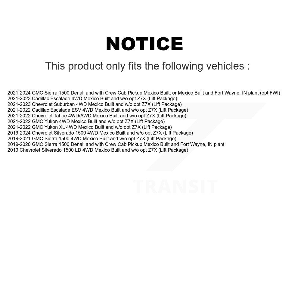 Front CV Axle Shaft NCV-GM10137 For Chevrolet GMC Silverado 1500 Sierra Cadillac LD Escalade Tahoe