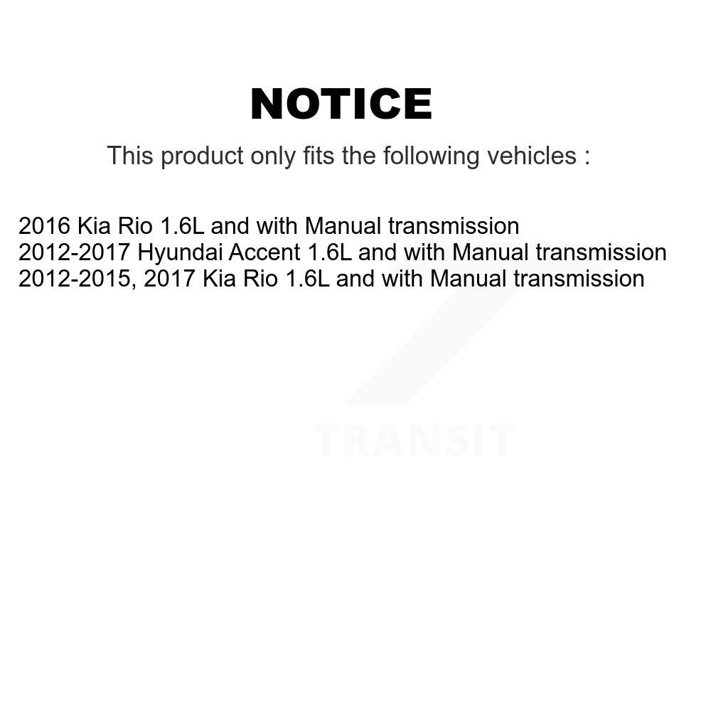 Front Left CV Axle Shaft NCV-HY37077 For Hyundai Accent Kia Rio 1.6L with Manual transmission