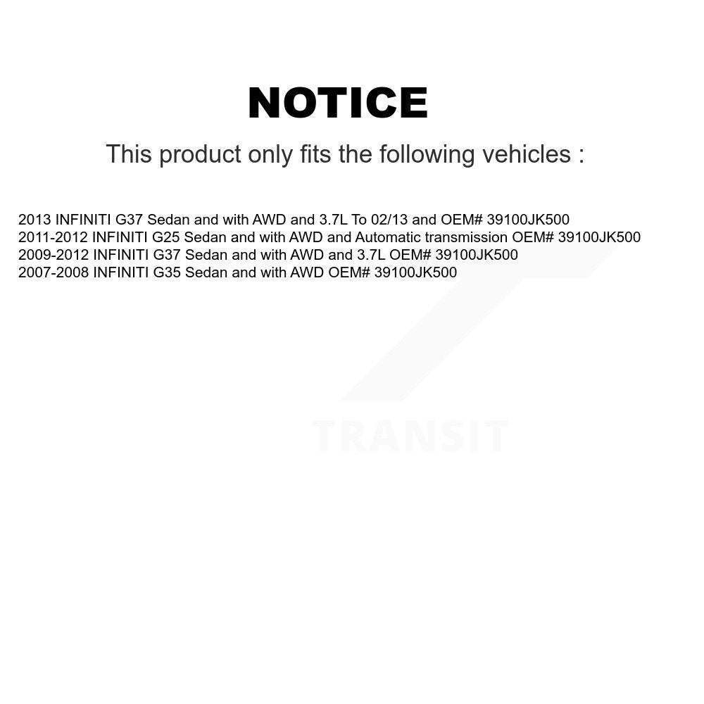 Front Right CV Axle Shaft For INFINITI G37 G35 G25 NCV-NI39004