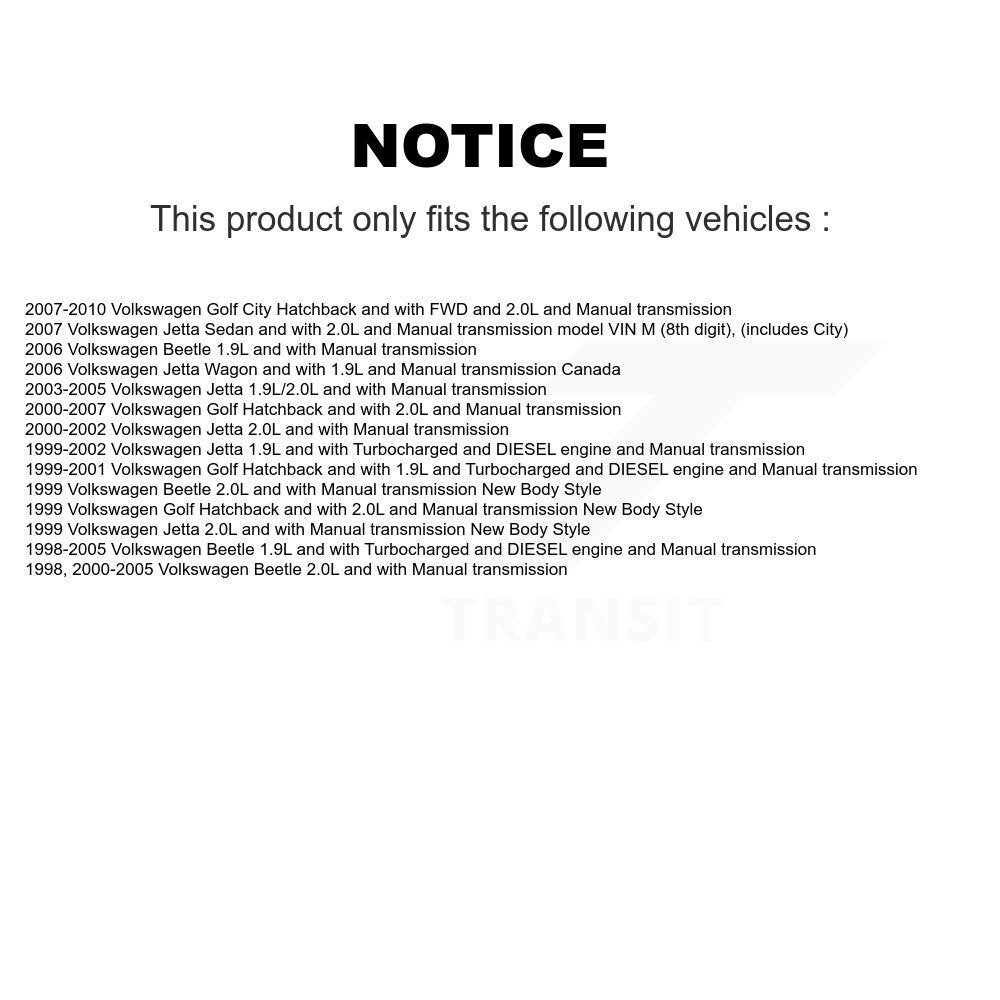 Front Right CV Axle Shaft NCV-VW72027 For Volkswagen Jetta Golf City Beetle