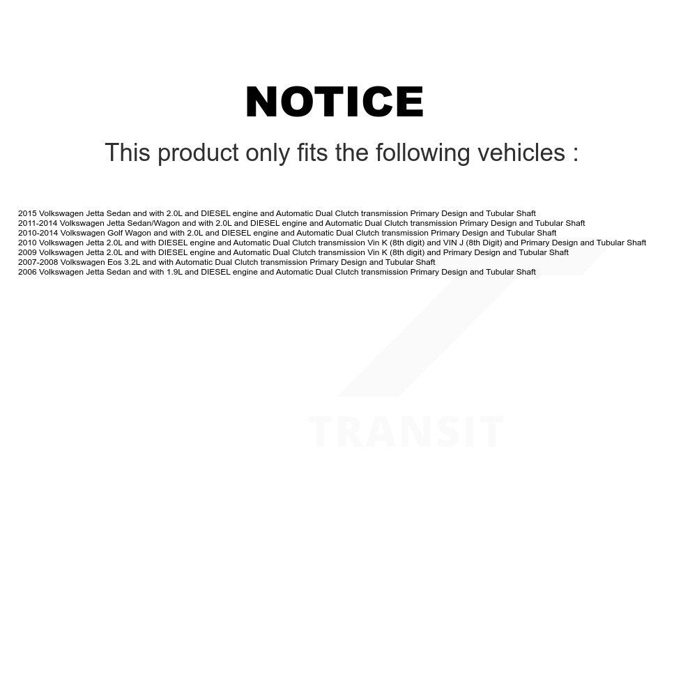 Front Right CV Axle Shaft NCV-VW72104 For Volkswagen Jetta Golf Eos