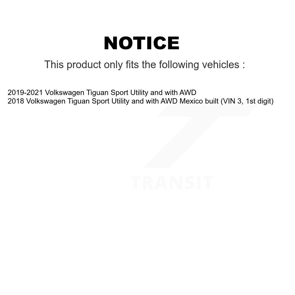Front Right CV Axle Shaft NCV-VW72178 For Volkswagen Tiguan Sport Utility with AWD