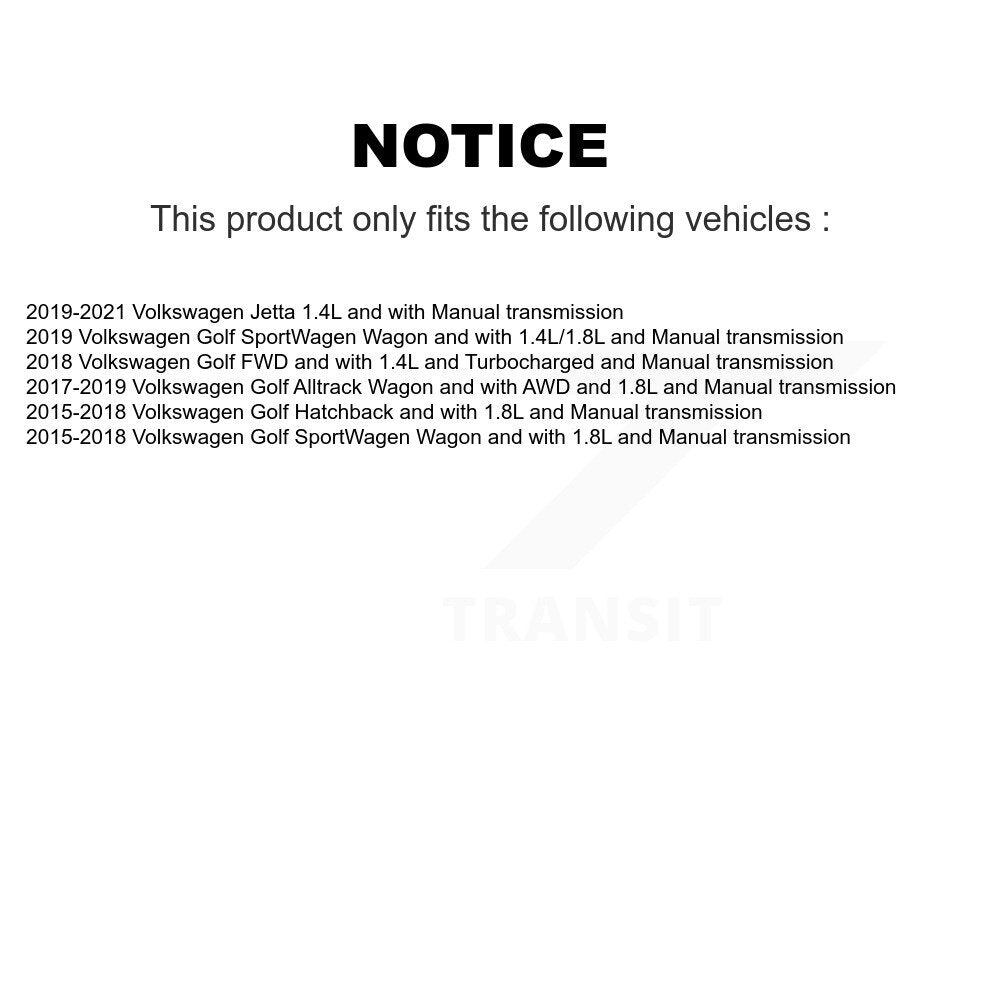 Front Right CV Axle Shaft NCV-VW72192 For Volkswagen Golf Jetta SportWagen Alltrack