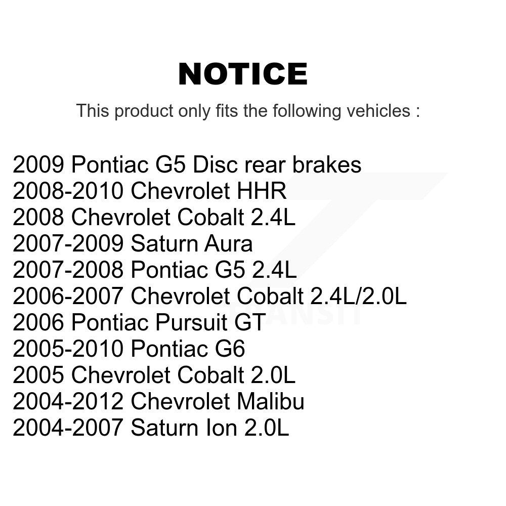 Rear Right Brake Caliper SLC-18B4892 For Chevrolet Malibu Pontiac G6 Cobalt Ion