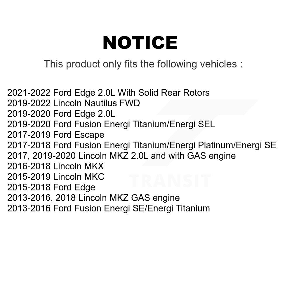 Rear Left Brake Caliper For Ford Escape Edge Fusion Lincoln MKC MKX Nautilus MKZ
