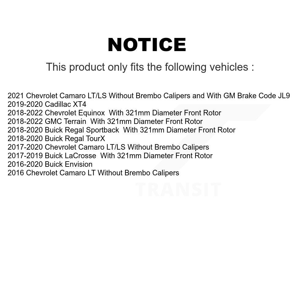 Front Brake Caliper SLC-18B5549 For Chevrolet Equinox GMC Terrain Buick Envision Camaro Cadillac XT4
