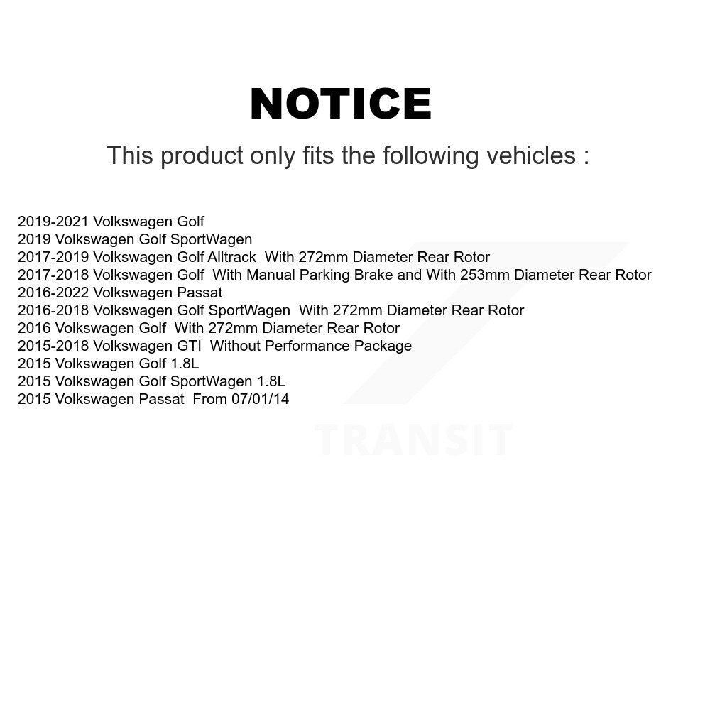 Rear Left Disc Brake Caliper SLC-19B7272 For Volkswagen Golf SportWagen Passat GTI Alltrack