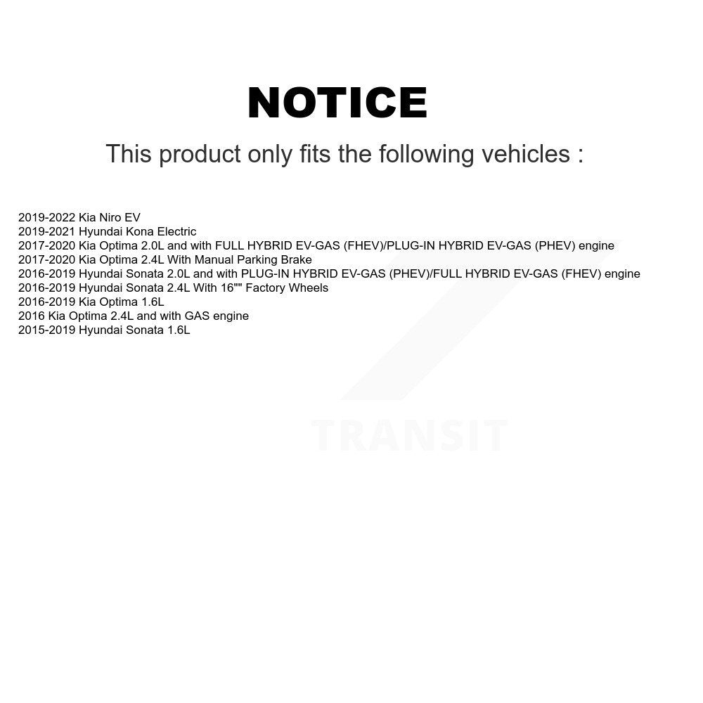 Front Right Brake Caliper For Hyundai Sonata Kia Kona Electric Optima Niro EV