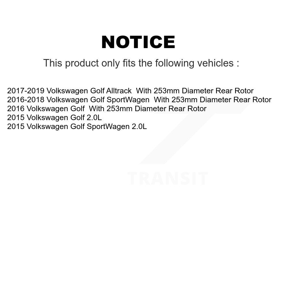 Rear Left Disc Brake Caliper SLC-19B7336 For Volkswagen Golf SportWagen Alltrack