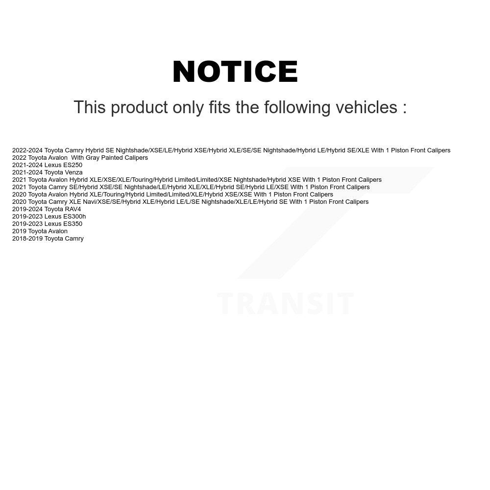 Front Right Brake Caliper SLC-19B7503 For Toyota RAV4 Camry Venza Lexus ES350 ES300h Avalon ES250