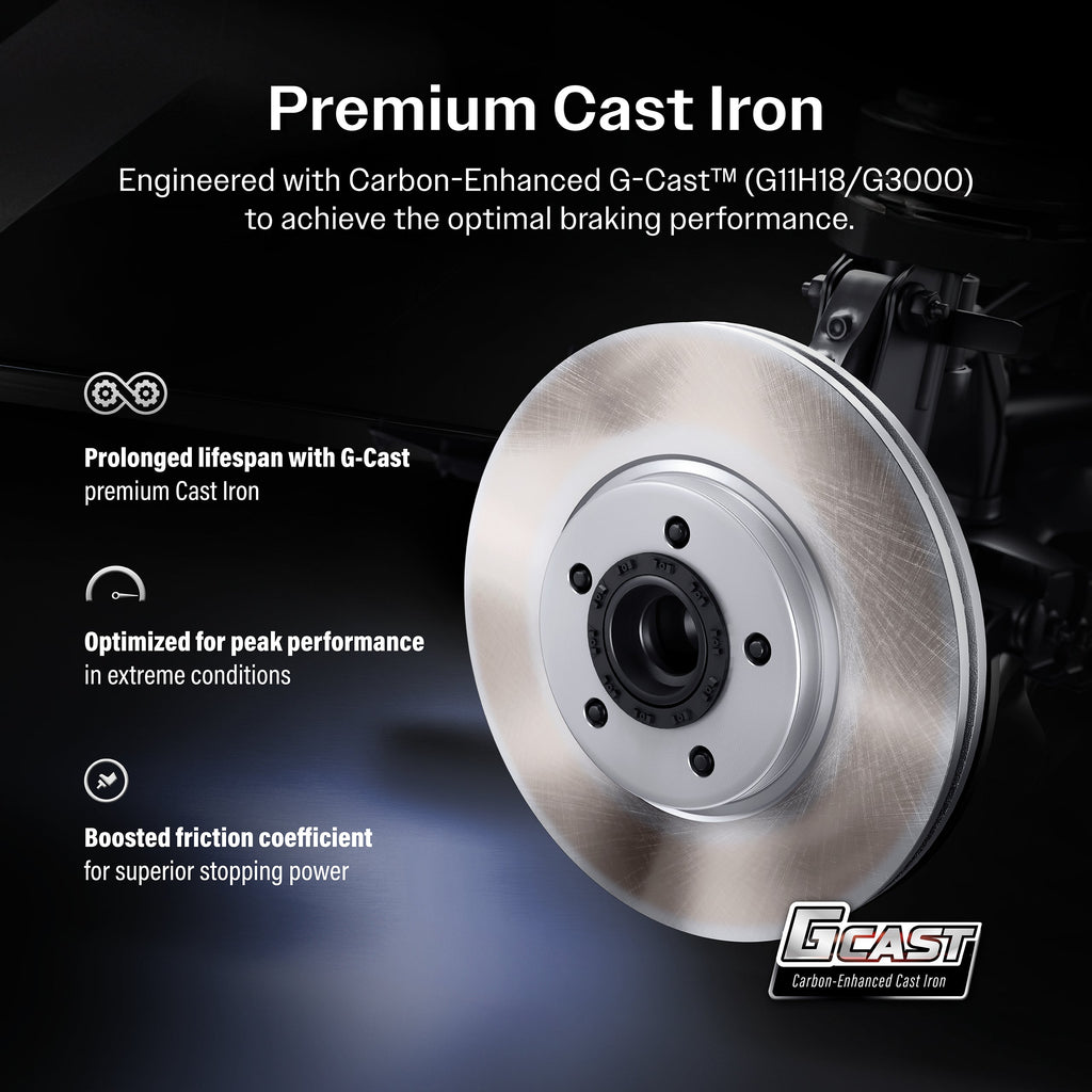 [Rear] 2019 Nissan Rogue Sport S Premium Coated Rotors & Ceramic Pads Brake Kit For Max Braking