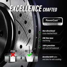 Charger l&#39;image dans la galerie, Rear Coated Drilled Slotted Disc Brake Rotors And Ceramic Pads Kit For Fiat 500