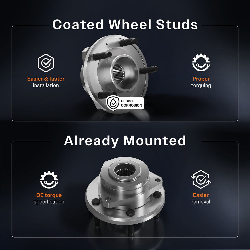 Front Wheel Bearing & Hub Assembly Pair For Hyundai Elantra Kia Niro Ioniq GT N