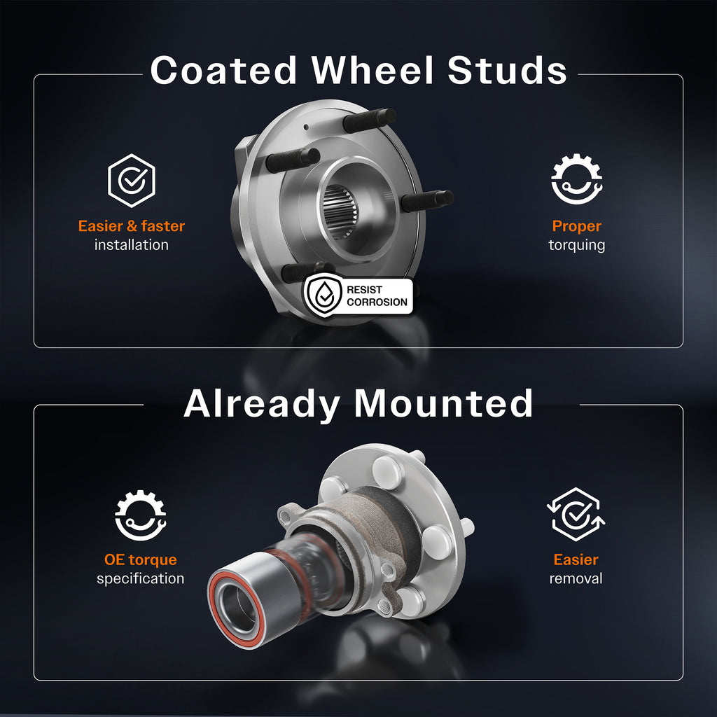 Front Wheel Bearing Hub Assembly Pair For GMC Chevrolet Sierra 1500 Silverado XL