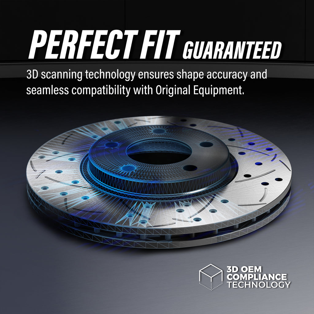 Rear Coated Drilled Slotted Disc Brake Rotor And Ceramic Pad Kit For Lexus IS250