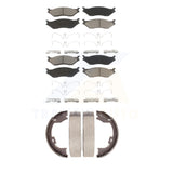 Front Rear Ceramic Brake Pads Parking Shoes Kit For Ford International TerraStar