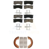 Front Rear Ceramic Brake Pads & Parking Shoes Kit For GMC Chevrolet C5500 Kodiak