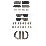 Front Rear Ceramic Brake Pads And Parking Shoes Kit For Toyota Camry Lexus ES350