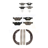 Front Rear Ceramic Brake Pads And Parking Shoes Kit For BMW 328i 328xi 325xi