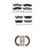 Front Rear Ceramic Brake Pads And Parking Shoes Kit For Ford Explorer Sport Trac