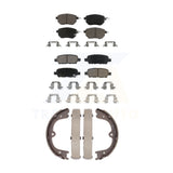 Front Rear Ceramic Brake Pads And Parking Shoes Kit For Nissan Murano