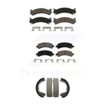 Front Rear Ceramic Brake Pads & Parking Shoes Kit For Chevrolet Express 3500 GMC