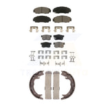 Front Rear Ceramic Brake Pads And Parking Shoes Kit For Acura TL RL CL