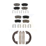 Front Rear Ceramic Brake Pads Parking Shoes Kit For 2010-2012 Hyundai Tucson FWD