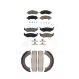 Front Rear Ceramic Brake Pads Parking Shoes Kit For Dodge Ram 1500 Durango Aspen