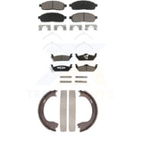 Front Rear Ceramic Brake Pads And Parking Shoes Kit For 2009 Ford F-150