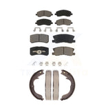 Front Rear Ceramic Brake Pads And Parking Shoes Kit For Mitsubishi Outlander