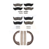 Front Rear Ceramic Brake Pads Parking Shoe Kit For Ford F-150 Expedition Lincoln