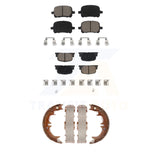 Front Rear Ceramic Brake Pads And Parking Shoes Kit For Toyota Camry Lexus ES300