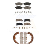 Front Rear Ceramic Brake Pads & Parking Shoe Kit For 1992-1999 Toyota Camry 2.2L