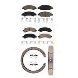 Front Rear Ceramic Brake Pads & Parking Shoes Kit For Chevrolet Express 1500 GMC