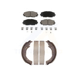 Front Rear Ceramic Brake Pads And Drum Shoes Kit For Toyota Corolla Scion xD