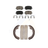Front Rear Ceramic Brake Pads And Drum Shoes Kit For Toyota Matrix Pontiac Vibe