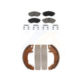 Front Rear Ceramic Brake Pads And Drum Shoes Kit For 1991-1993 Hyundai Sonata