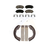 Front Rear Ceramic Brake Pads Drum Shoes Kit For 07-12 Nissan Sentra SE-R Spec V