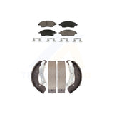Front Rear Ceramic Brake Pads And Drum Shoes Kit For Nissan Versa Note Micra