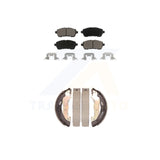 Front Rear Ceramic Brake Pads And Drum Shoes Kit For Ford Fiesta
