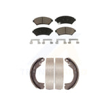 Front Rear Ceramic Brake Pads Drum Shoes Kit For Buick Century Chevrolet Venture