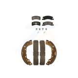 Front Rear Ceramic Brake Pads And Drum Shoes Kit For 2014-2015 Mitsubishi Mirage