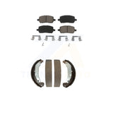 Front Rear Ceramic Brake Pads & Drum Shoe Kit For Chevrolet Cobalt Saturn Ion G5