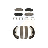 Front Rear Ceramic Brake Pads & Drum Shoes Kit For Chevrolet Aveo Spark Aveo5 G3