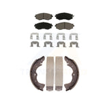 Front Rear Ceramic Brake Pads And Drum Shoe Kit For 2002-2006 Nissan Sentra 1.8L
