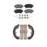 Front Rear Ceramic Brake Pads And Drum Shoes Kit For 1994-1995 Toyota Celica GT