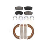 Front Ceramic Brake Pads & Rear Parking Shoes Kit For Hyundai Sonata Elantra Kia