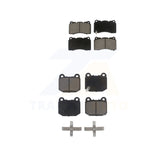 Front Rear Ceramic Brake Pad Kit For Subaru Impreza Mitsubishi Lancer WRX STI 86